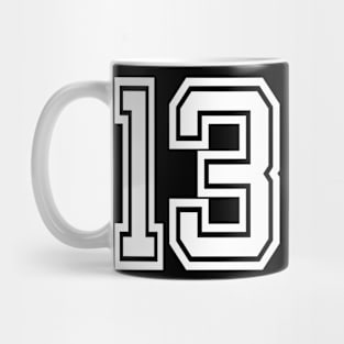 Numbers 13 for a sports team, group, or community Mug